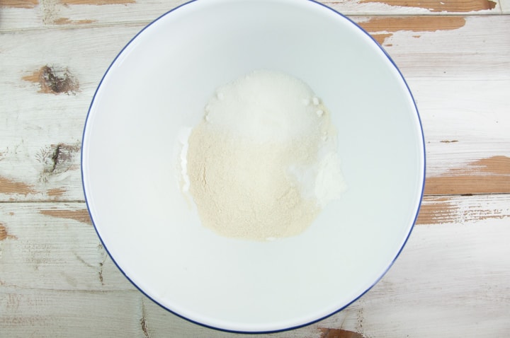 dry ingredients for muffins in a bowl