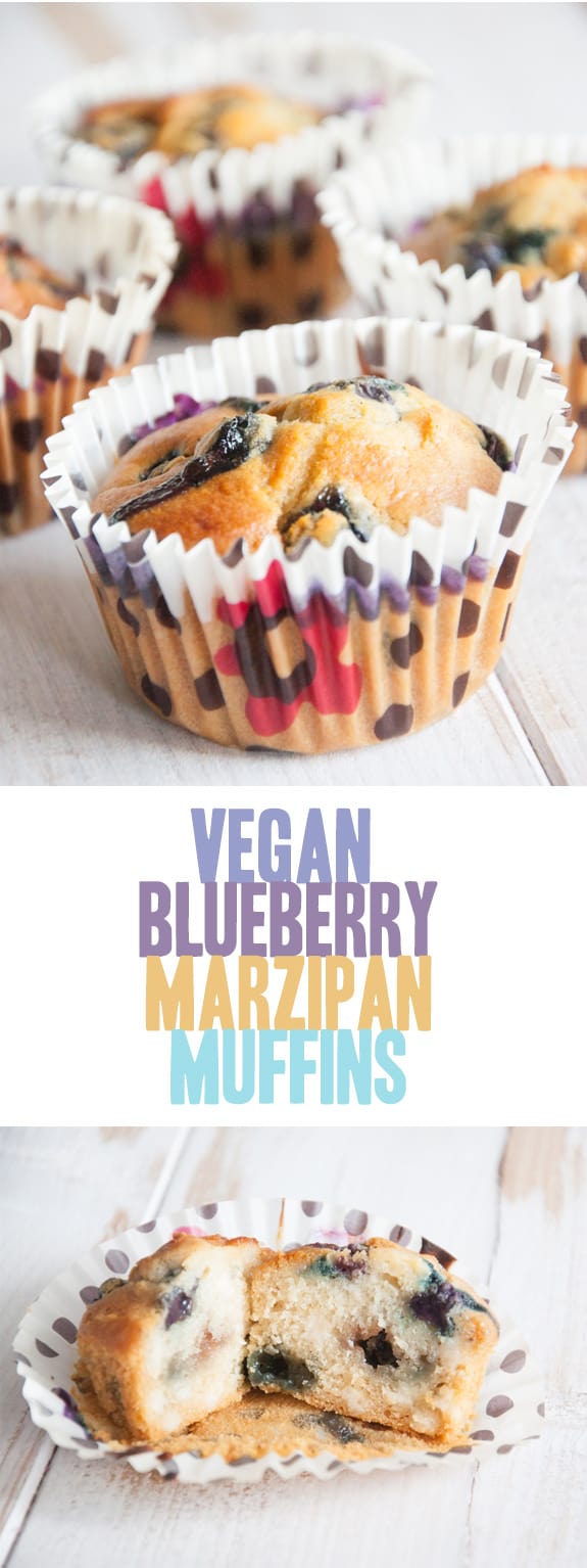 Vegan Blueberry Marzipan Muffins | ElephantasticVegan.com