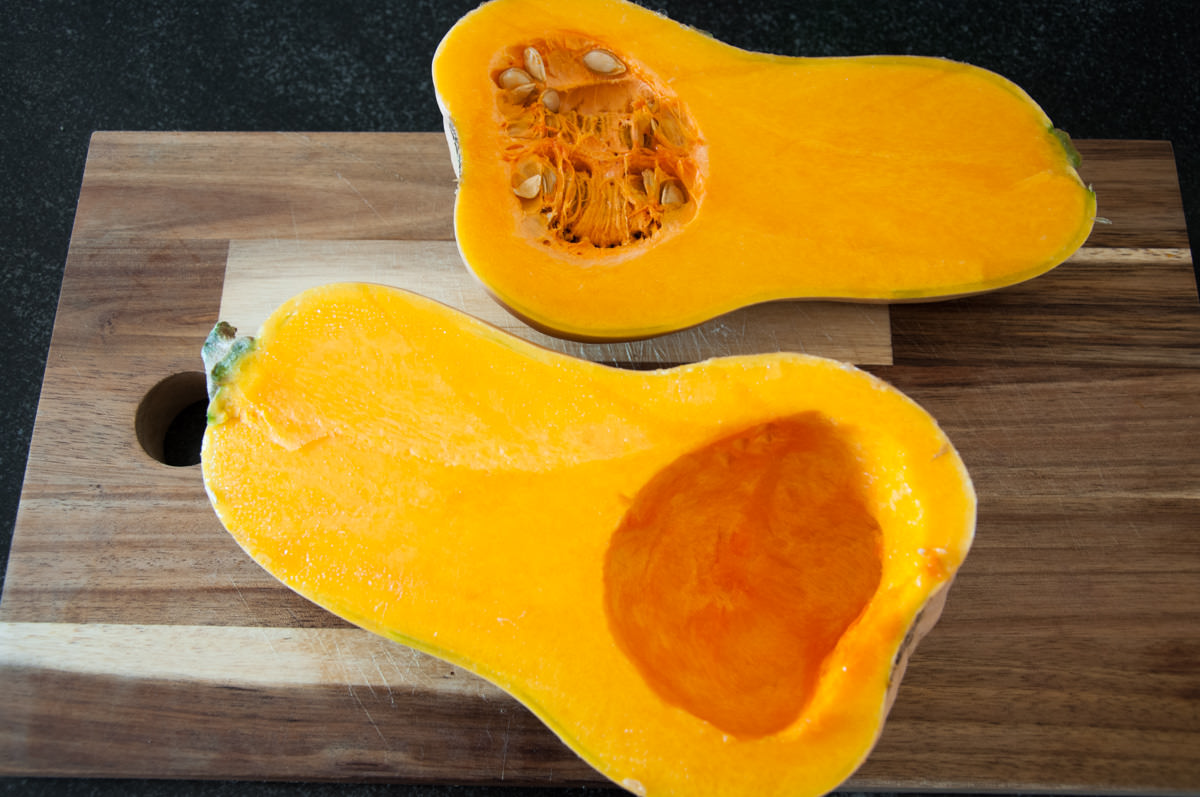 butternut squash halved