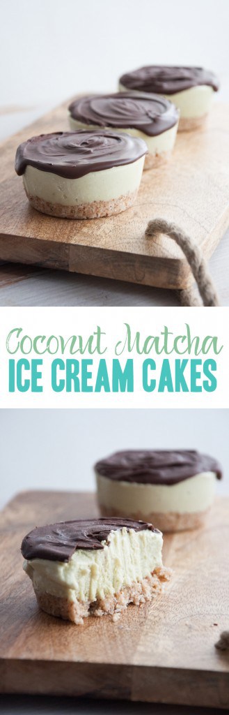 Vegan Coconut Matcha Ice Cream Cakes | ElephantasticVegan.com