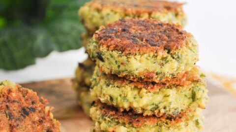 Green Falafel with collard greens