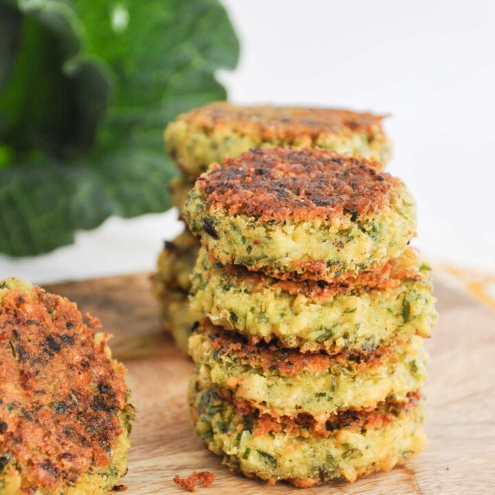 Green Falafel with collard greens