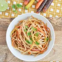 Lime Rainbow Linguine | ElephantasticVegan.com