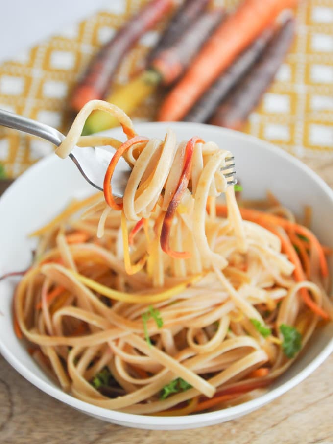 Lime Rainbow Linguine | ElephantasticVegan.com