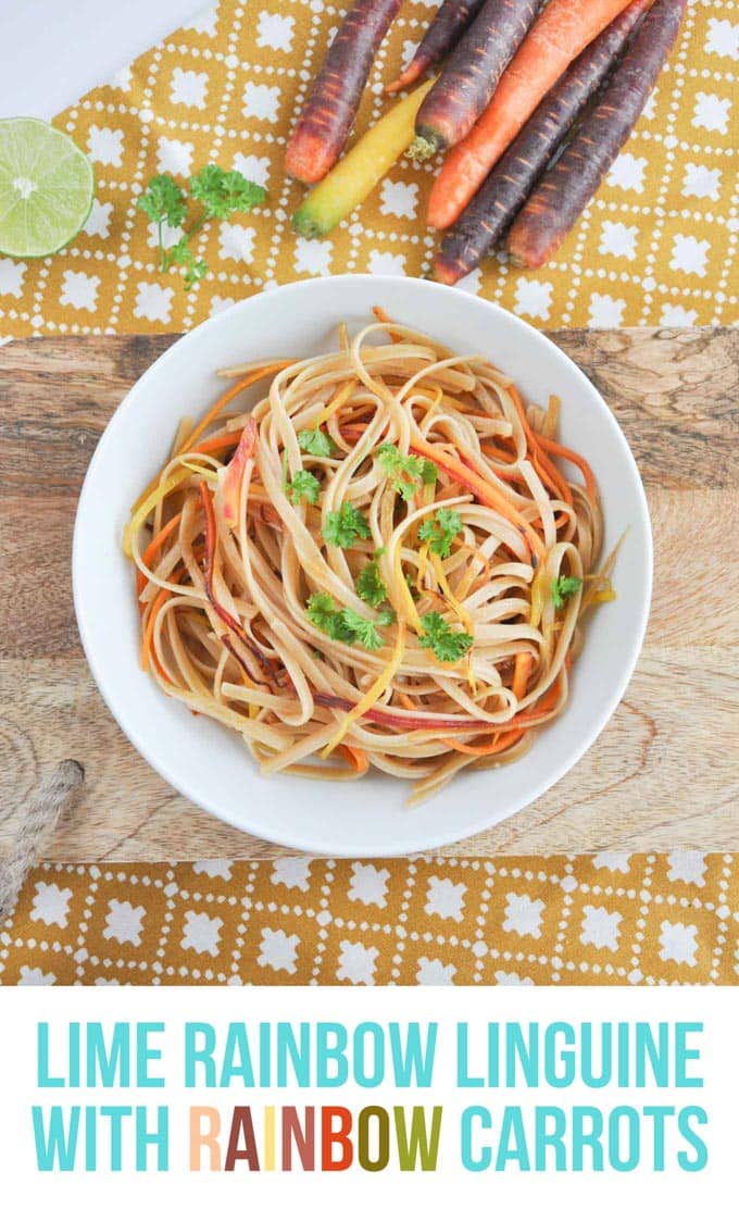 Lime Rainbow Linguine | ElephantasticVegan.com