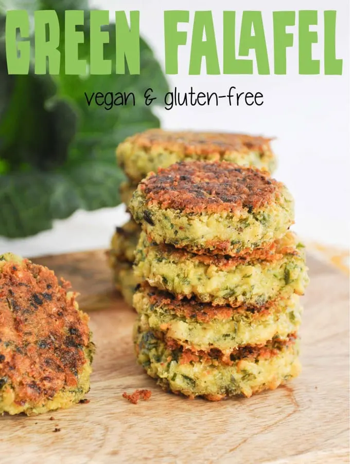 A stack of Green Falafel (vegan and gluten-free)