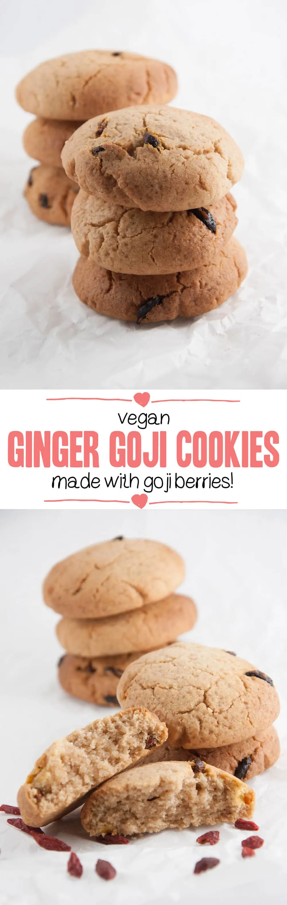 Ginger Goji Cookies | ElephantasticVegan.com