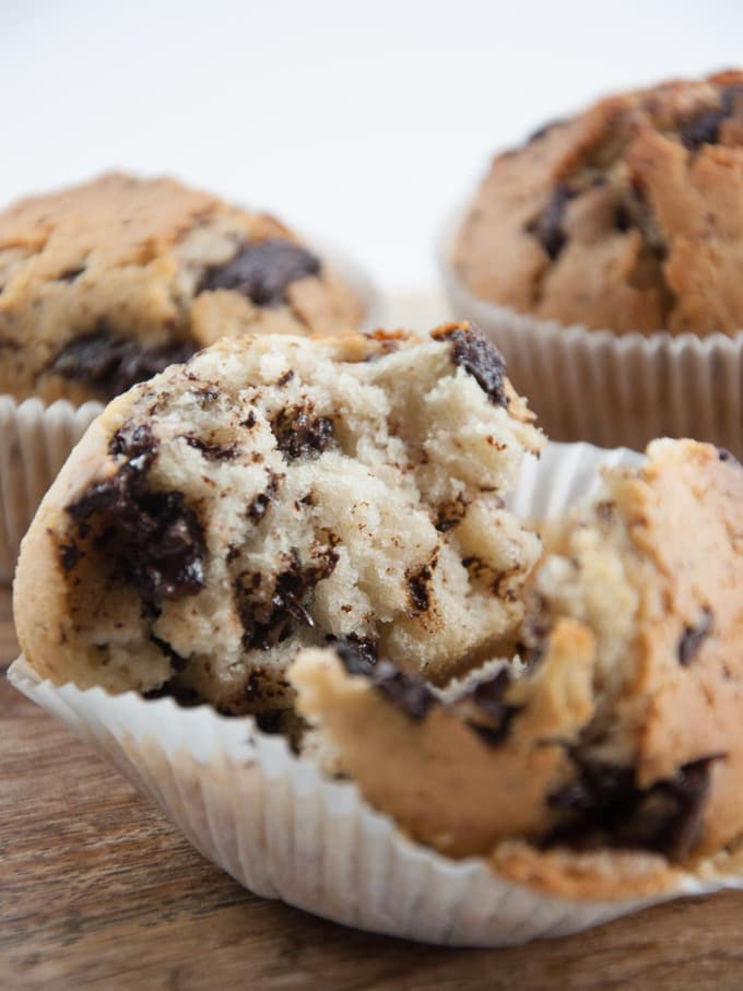 Never Come Empty Handed Chocolate Chunk Muffins | ElephantasticVegan.com