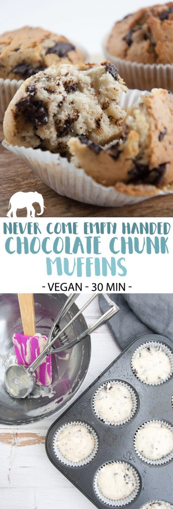 Never Come Empty Handed Vegan Chocolate Chunk Muffins