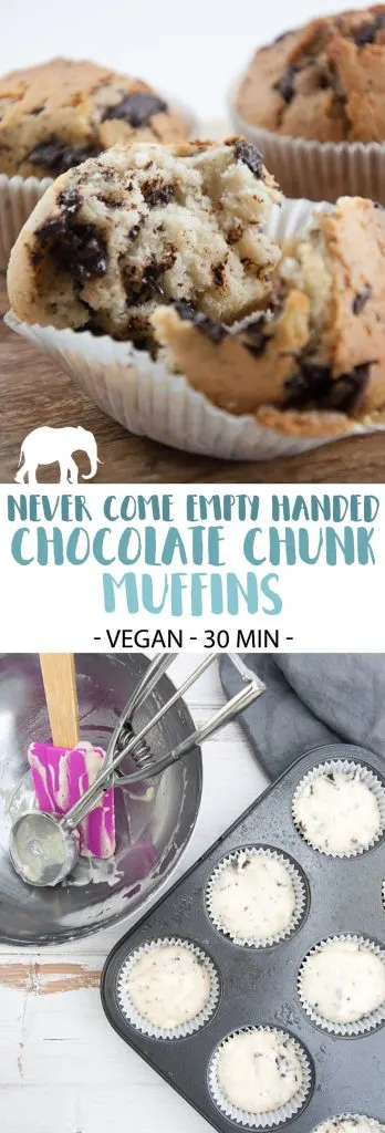 Never Come Empty Handed Vegan Chocolate Chunk Muffins