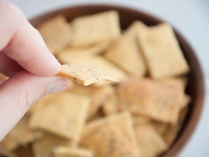 Gluten-free Vegan Chickpea Crackers - thin and crispy