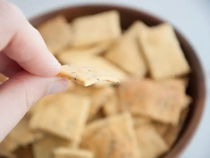 Gluten-free Vegan Chickpea Crackers - thin and crispy