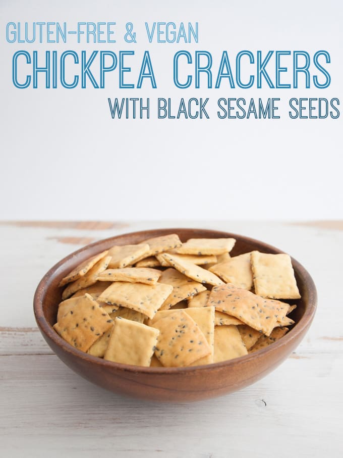 Gluten-free Vegan Chickpea Crackers with text