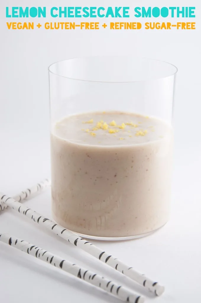 Lemon Cheesecake Smoothie | ElephantasticVegan.com