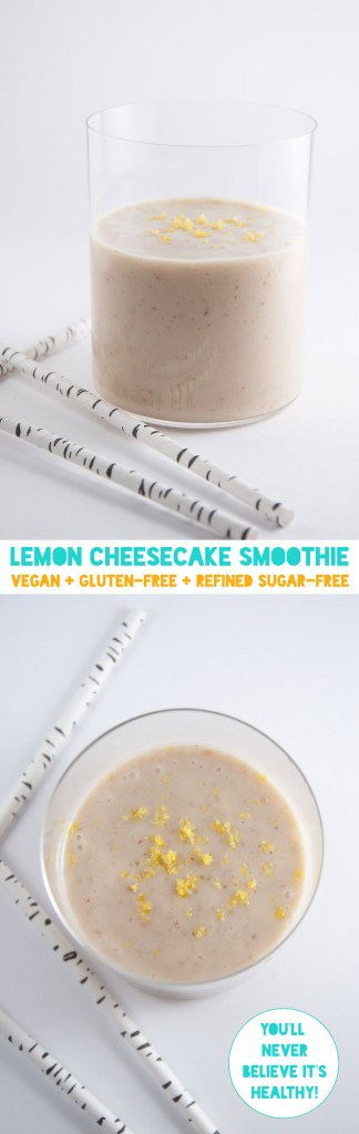 Lemon Cheesecake Smoothie - vegan & glutenfree | ElephantasticVegan.com