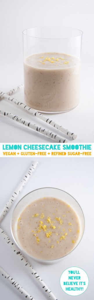 Lemon Cheesecake Smoothie - vegan & glutenfree | ElephantasticVegan.com