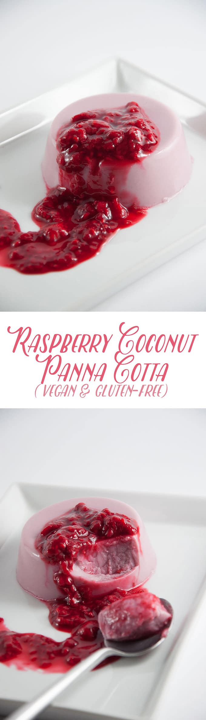 Raspberry Coconut Panna Cotta (vegan and gluten-free) | ElephantasticVegan.com #vegan #raspberry #pannacotta #dairyfree
