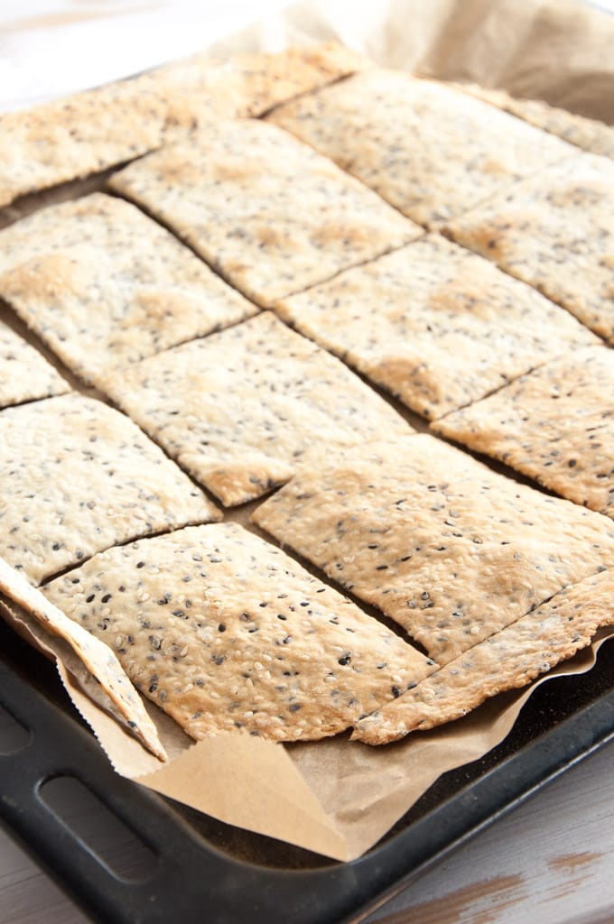 Crispy Sesame Flatbread | ElephantasticVegan.com