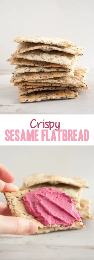 Crispy Sesame Flatbread | ElephantasticVegan.com