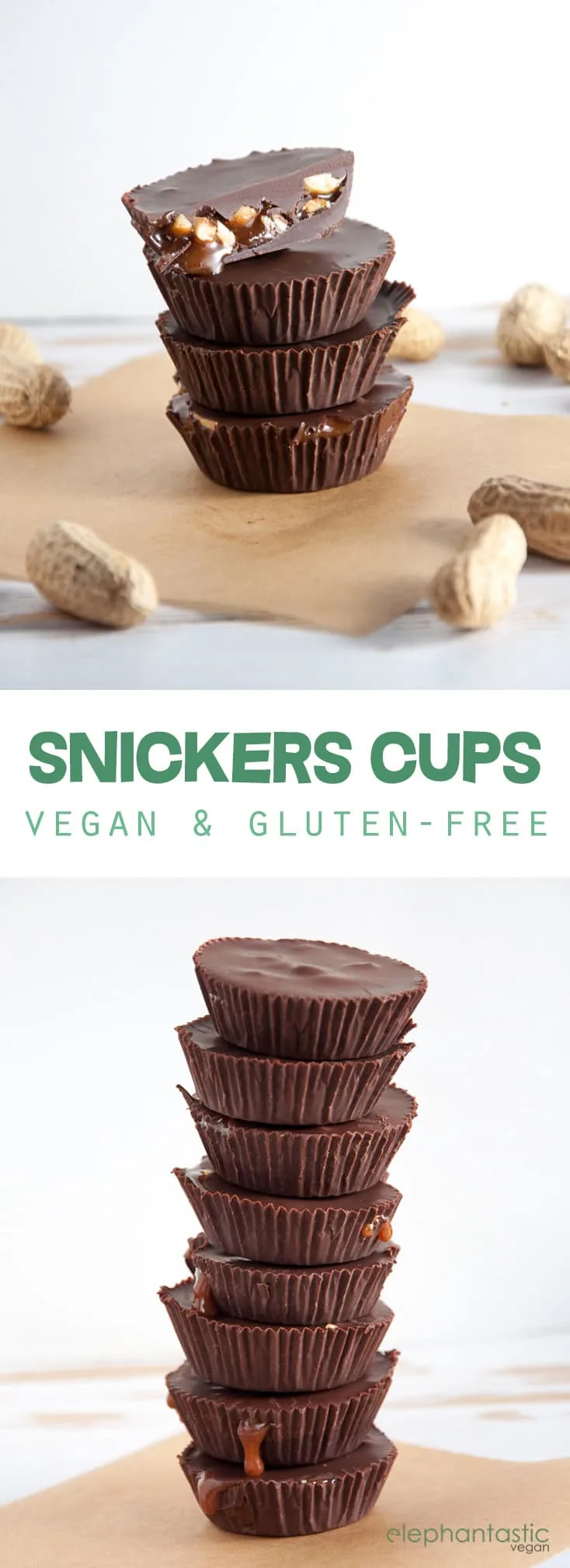 Vegan Snickers Cups | ElephantasticVegan.com
