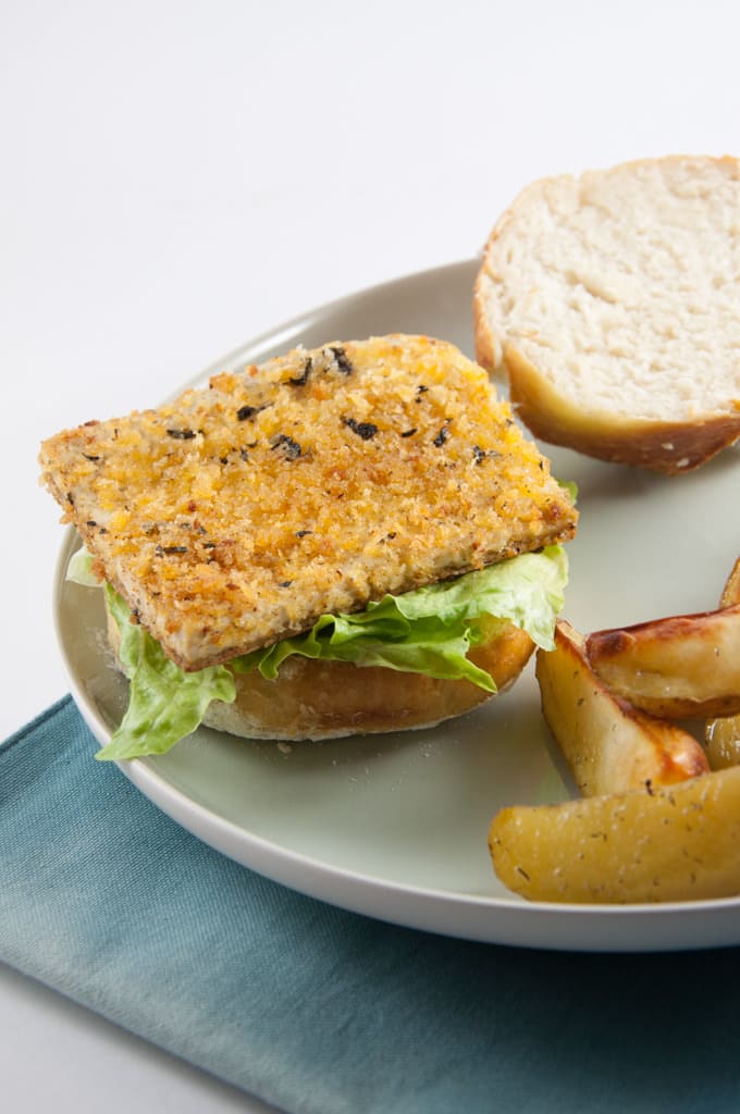 Vegan Fish Burger with homemade Pretzel Rolls | ElephantasticVegan.com