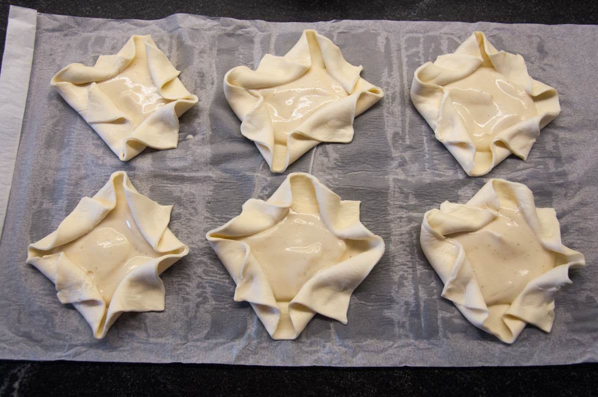 vegan puff pastry nests with vanilla yogurt