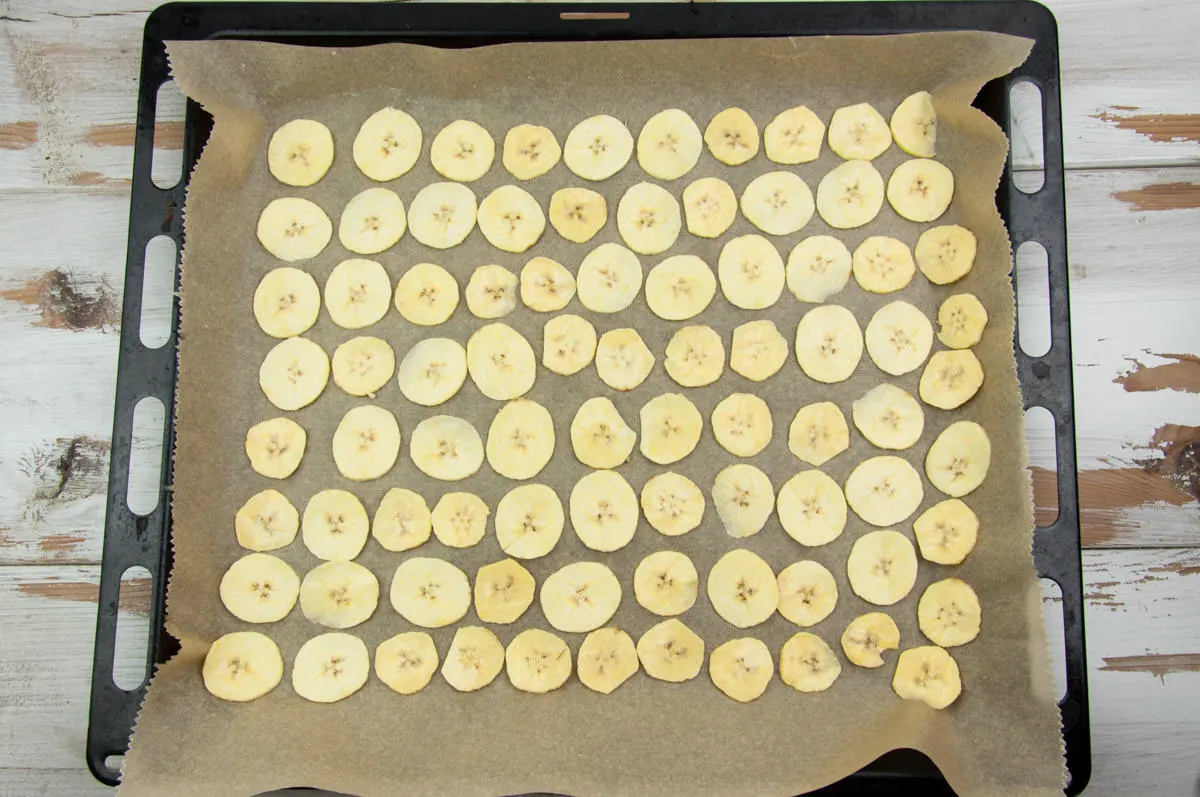 plantain chips before baking