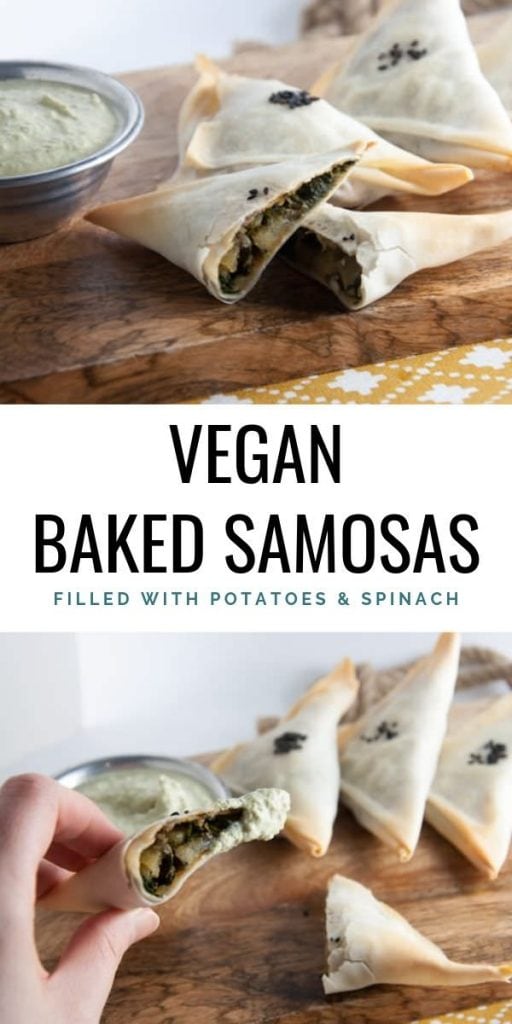 Baked Samosas filled with potatoes and spinach Recipe | Elephantastic Vegan