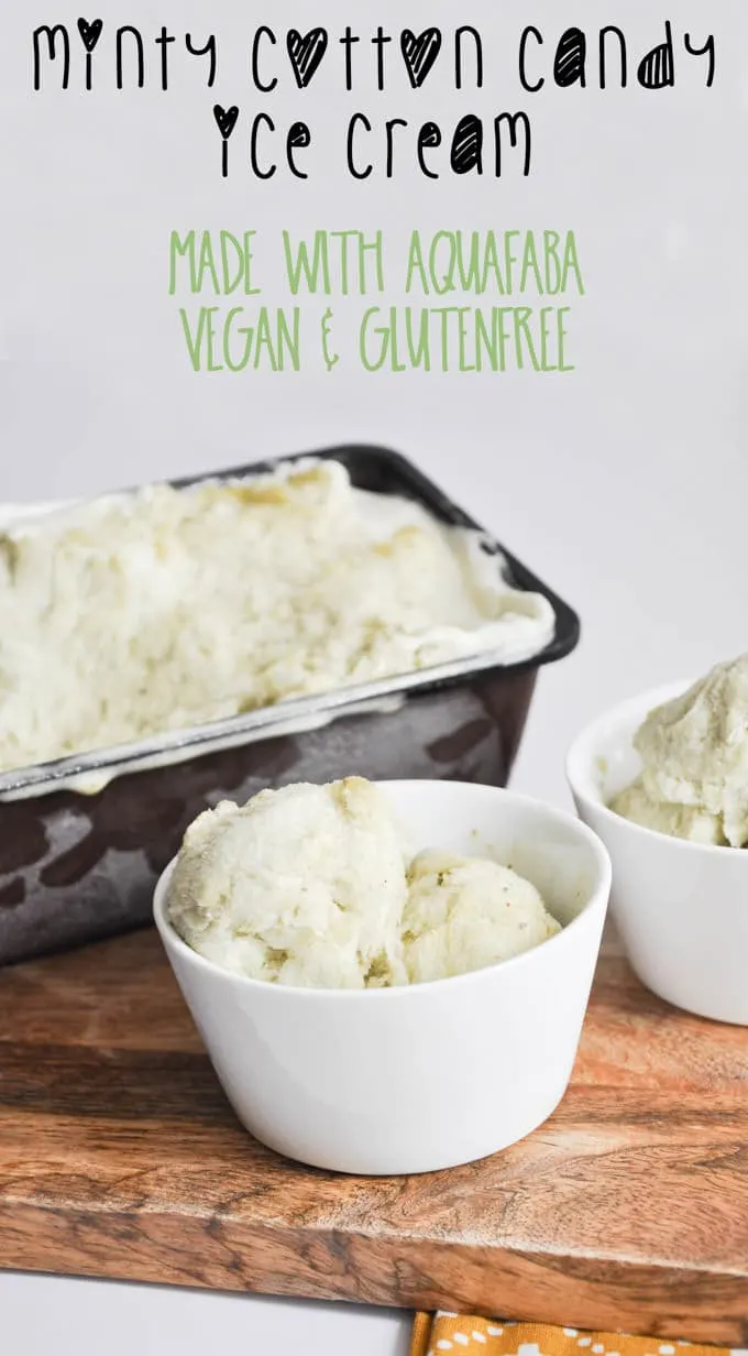 Vegan Minty Cotton Candy Ice Cream made with Aquafaba | ElephantasticVegan.com