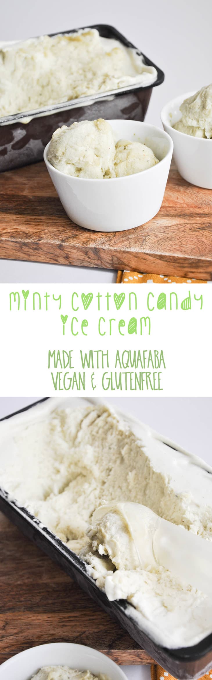 Vegan Minty Cotton Candy Ice Cream made with Aquafaba | ElephantasticVegan.com
