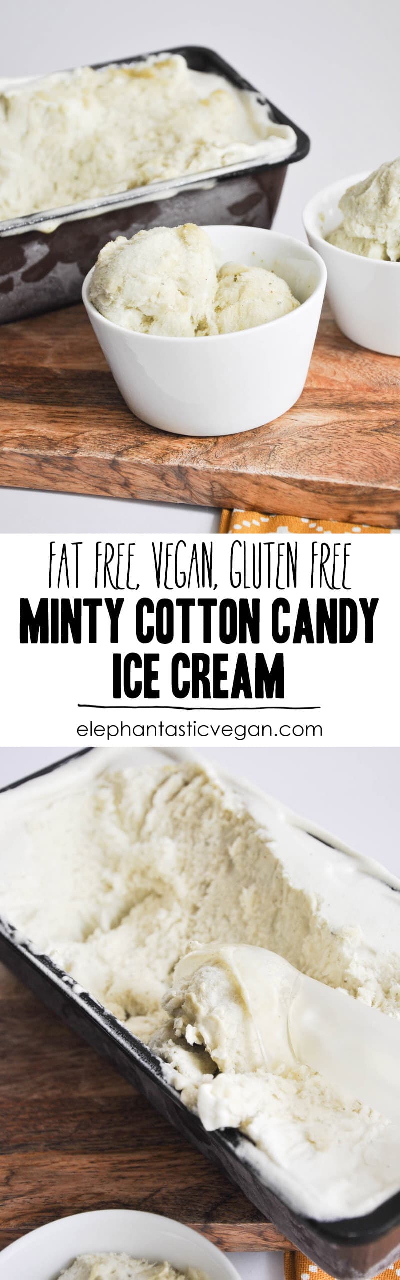 Minty Cotton Candy Ice Cream | ElephantasticVegan.com