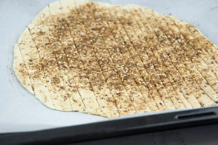 Vegan Za'atar Breadsticks on a baking sheet before baking