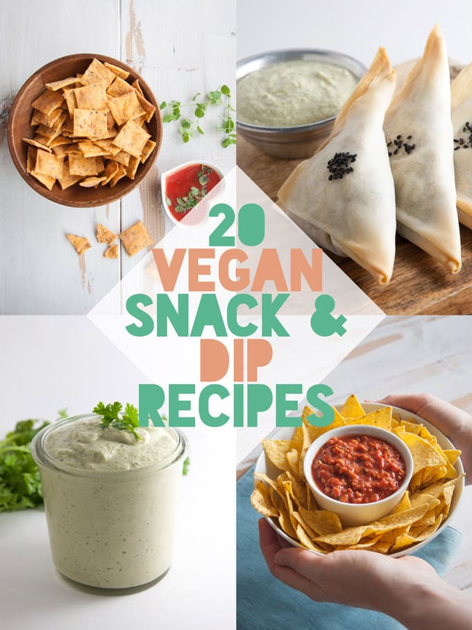 20 Vegan Snack And Dip Recipes | ElephantasticVegan.com