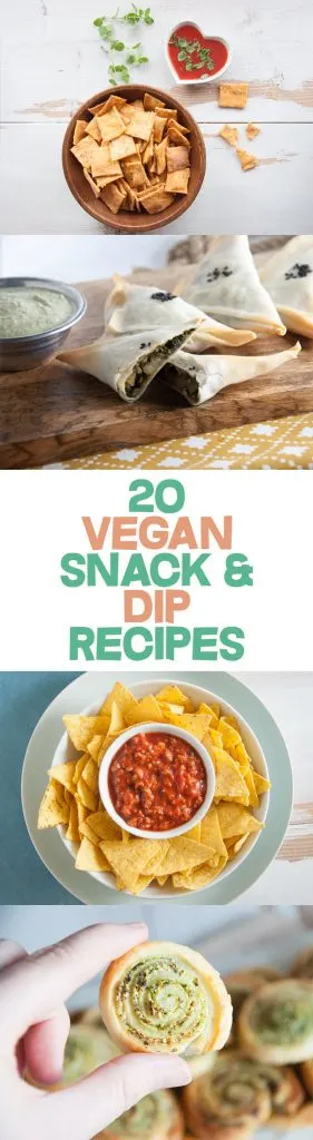 20 Vegan Snack And Dip Recipes | ElephantasticVegan.com