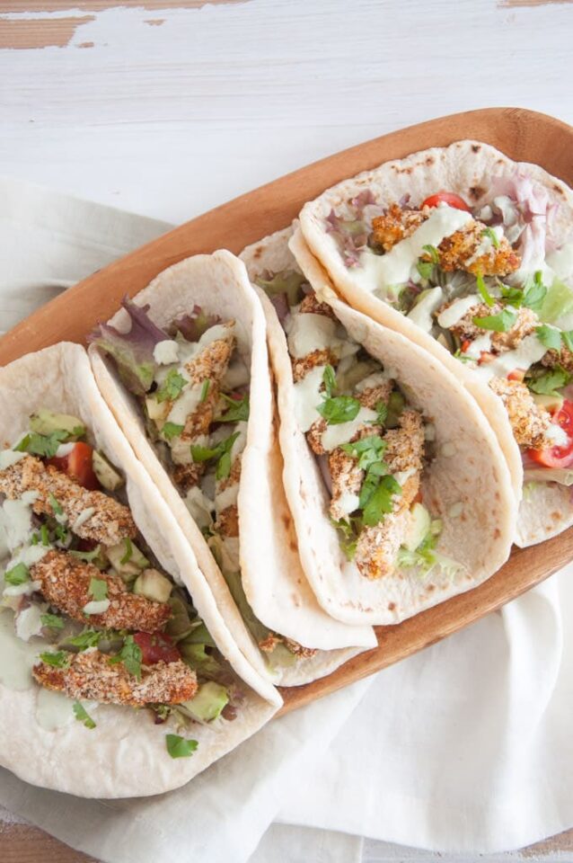 Vegan Chicken Tacos with Cilantro Sauce Elephantastic Vegan