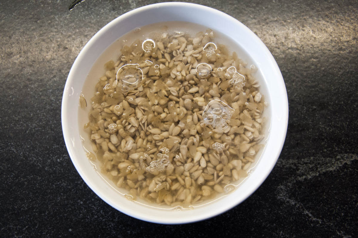 soaking sunflower seeds