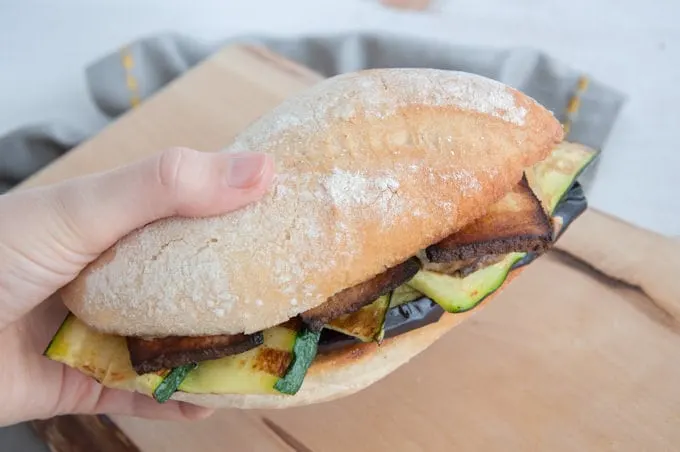 Mediterranean Veggie Sandwich with Smoked Tofu | ElephantasticVegan.com