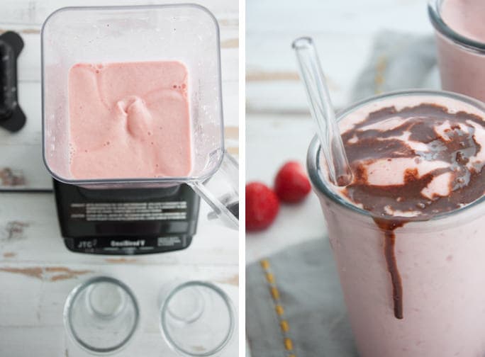 Strawberry Nice Cream Shake - vegan, gluten-free and refined sugar-free | ElephantasticVegan.com