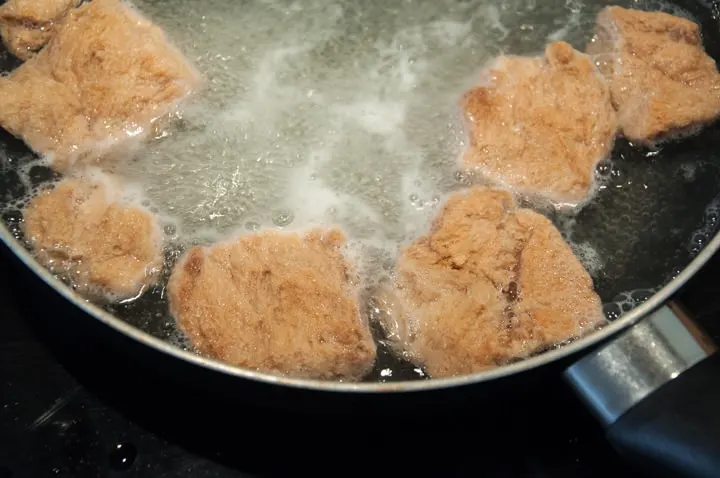 cooking tvp slices in water