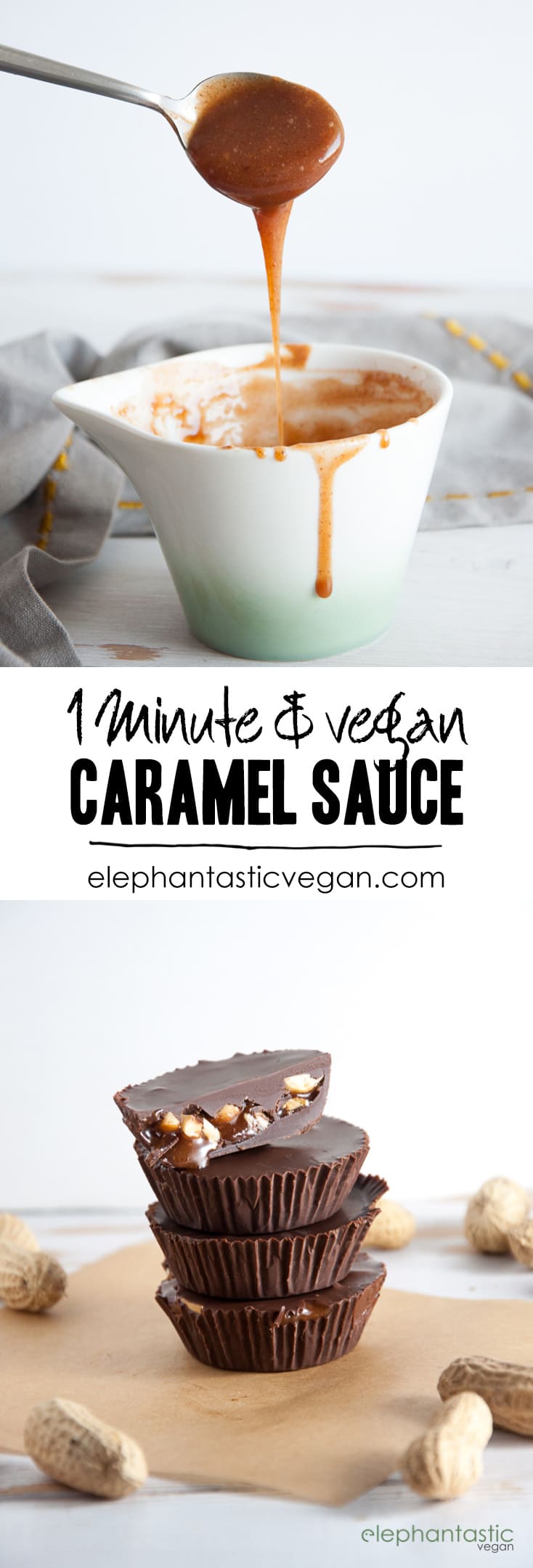 Vegan Caramel Sauce in 1 Minute! #vegan #caramel | ElephantasticVegan.com