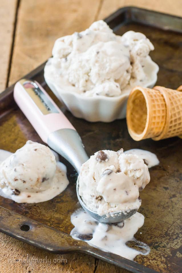 No Churn Vegan Chocolate Chip Ice Cream - Namely Marly