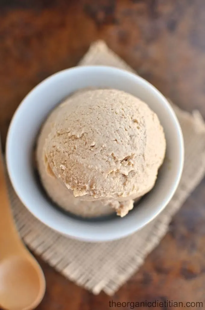 No Churn Tahini Cardamom Ice Cream - The Organic Dietitian