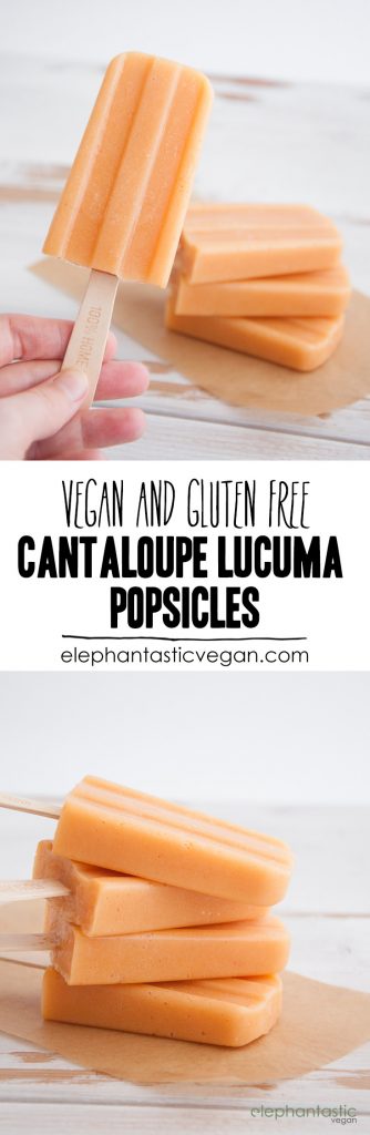 Cantaloupe Lucuma Popsicles | ElephantasticVegan.com