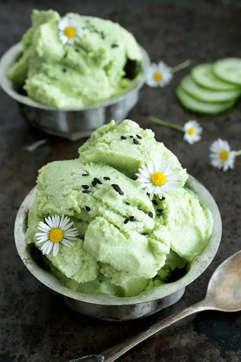 Wasabi and Cucumber Ice Cream - Green Evi