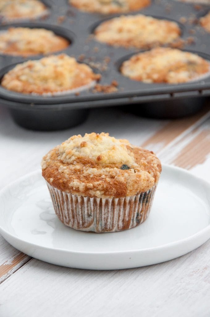 Vegan Blueberry Lemon Streusel Muffins