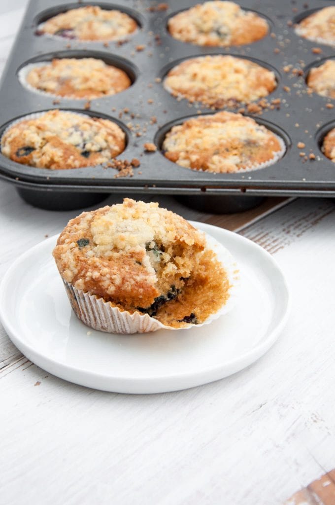 Vegan Blueberry Lemon Streusel Muffins