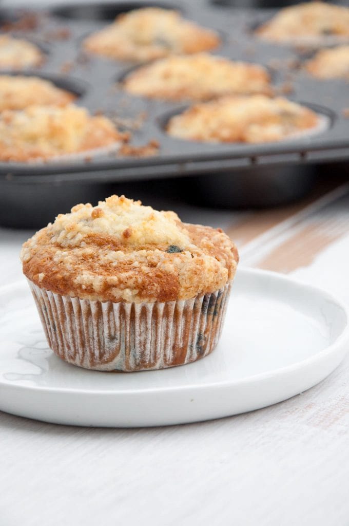 Vegan Blueberry Lemon Streusel Muffins