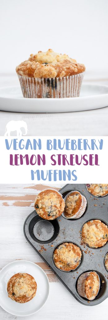 Vegan Blueberry Lemon Streusel Muffins