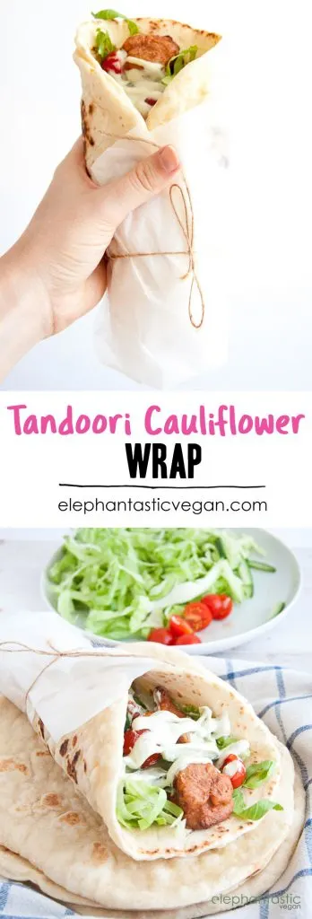 Tandoori Cauliflower Wrap | ElephantasticVegan.com
