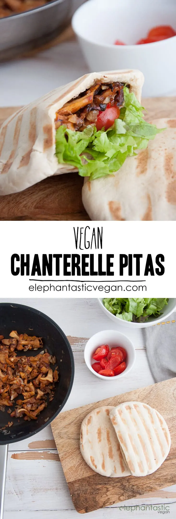 Vegan Chanterelle Pitas | ElephantasticVegan.com 